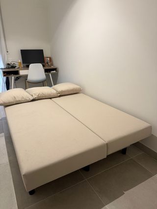 Sofá Cama Beige Tela
