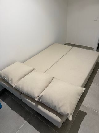 Sofá Cama Beige 3 Plazas