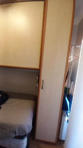 Mueble puente con armario de madera