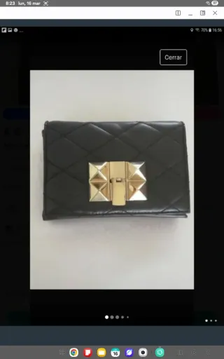 Mini bolso Zara negro charol dorado