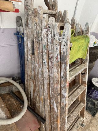 Escalera madera y aluminio