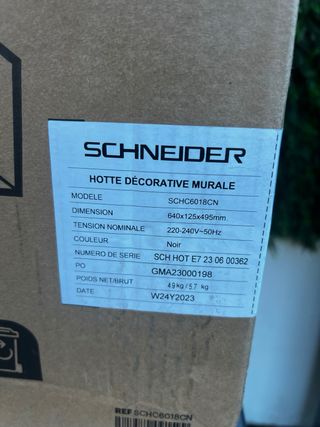 Campana extractora SCHNEIDER SCHC6018CN negra