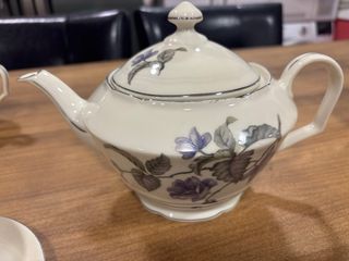Juego de té porcelana Checoslovaquia floral