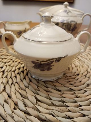 Juego de té porcelana Checoslovaquia floral