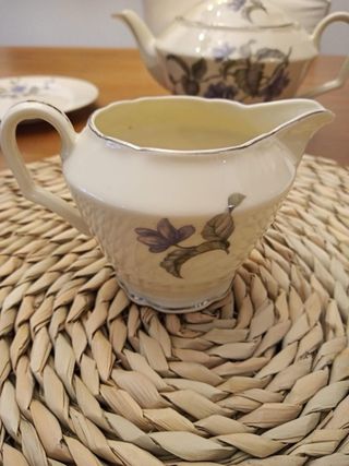 Juego de té porcelana Checoslovaquia floral