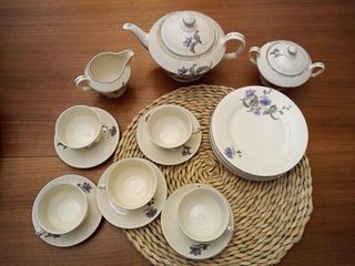 Juego de té porcelana Checoslovaquia floral