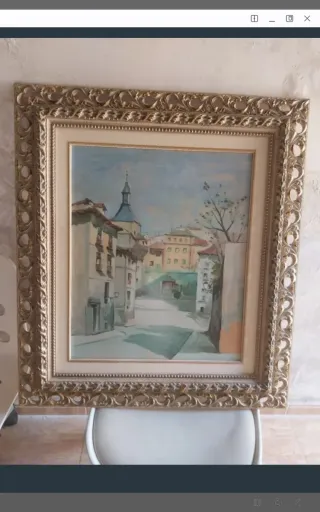 Cuadro antiguo paisaje 77x86cm