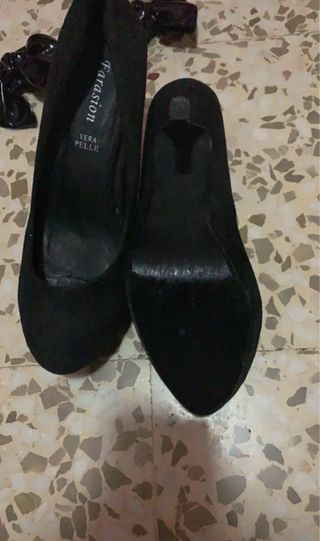 Tacones negros plataforma ante