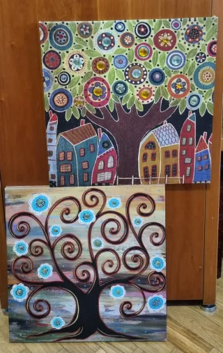 Cuadros decorativos árboles. Pack de 4 cuadros