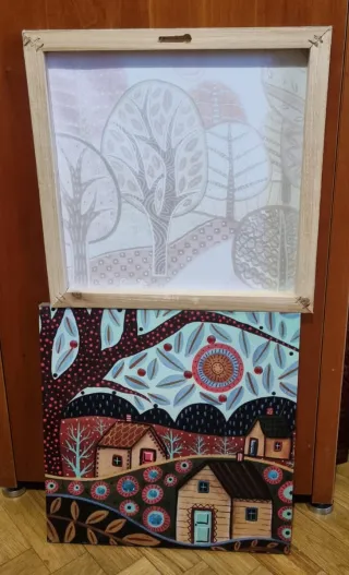 Cuadros decorativos árboles. Pack de 4 cuadros