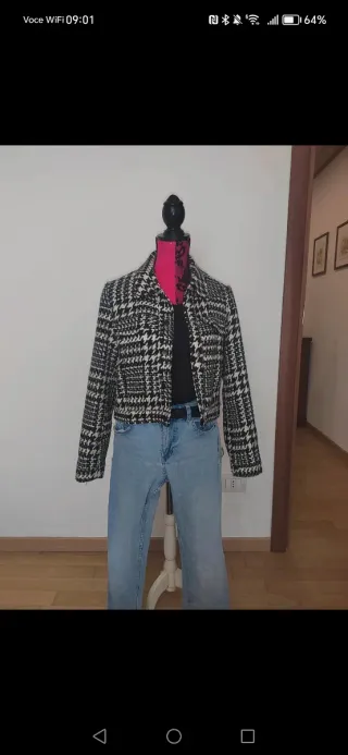 Giacca corta pied-de-poule taglia 42