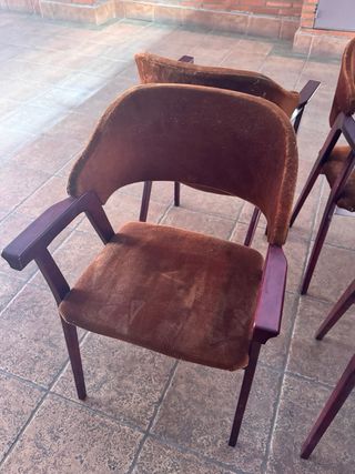 Sillas comedor clásicas retro - Marrón y madera