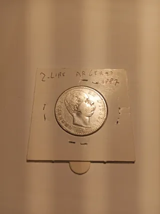Moneta 2 Lire Argento 1887
