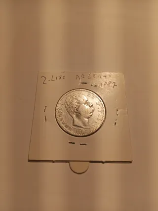 Moneta 2 Lire Argento 1887