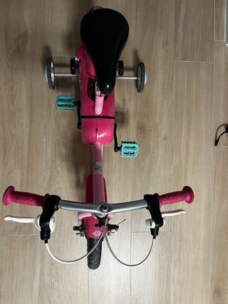 Bicicleta infantil BTWIN 14” rosa con ruedines