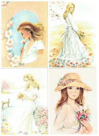 LOTTO N. 16 CARTOLINE RITRATTI RAGAZZE - VINTAGE