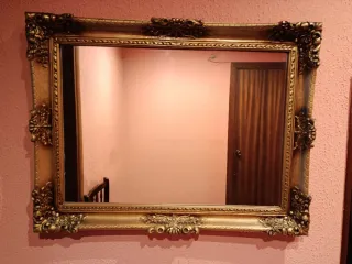 Espejo Vintage Marco Dorado Ornamental