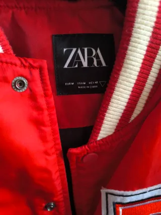 Bomber Zara Rossa e Bianca Taglia M