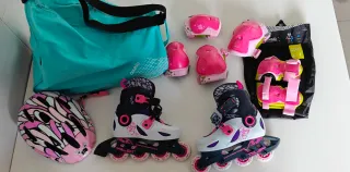 Patines ajustables 28-30 +Protecciones+Bolsa+Casco