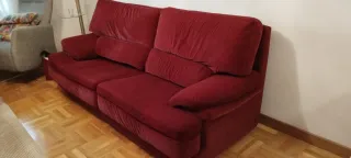 Sofá 4 plazas granate lavable