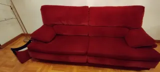 Sofá 4 plazas granate lavable