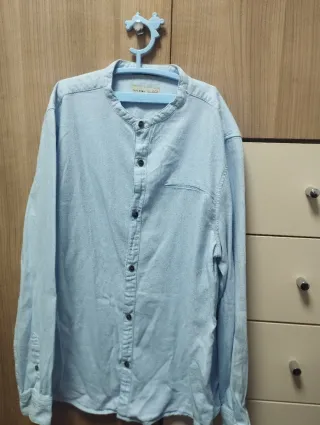 Camisa cuello mao azul Talla 11/12 Zara Kids