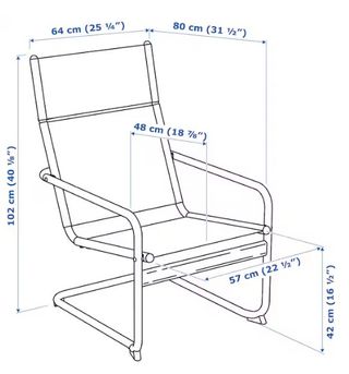Silla tumbona jardín Ikea Husaro gris