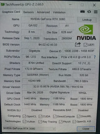 Gigabyte RTX 3080 Gaming OC 10GB