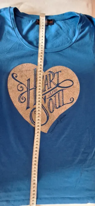 Maglia Trussardi blu con cuore glitter