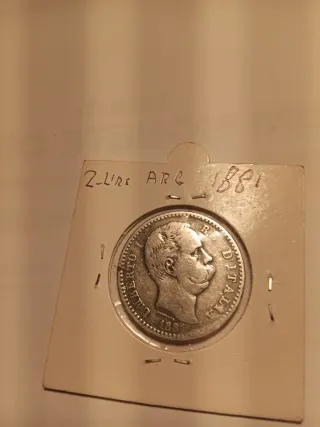 Moneta 2 Lire 1881 Umberto I Italia