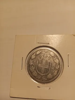 Moneta 2 Lire 1881 Umberto I Italia