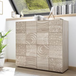 Credenza Design Moderna Marrone 121 cm Soggiorno