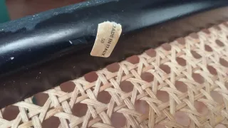 Silla Vintage Ratán y Metal Cromado