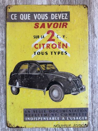 (242) Cartel Citroën 2 CV Publicidad Vintage