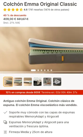 Colchón Emma original classic