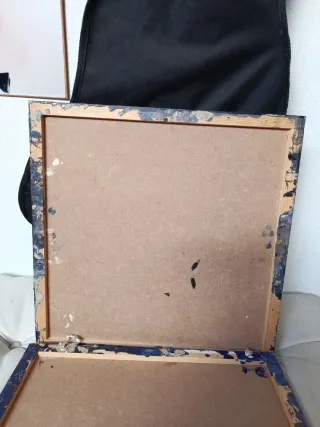 Cuadro óleo abstracto, mujer con gato