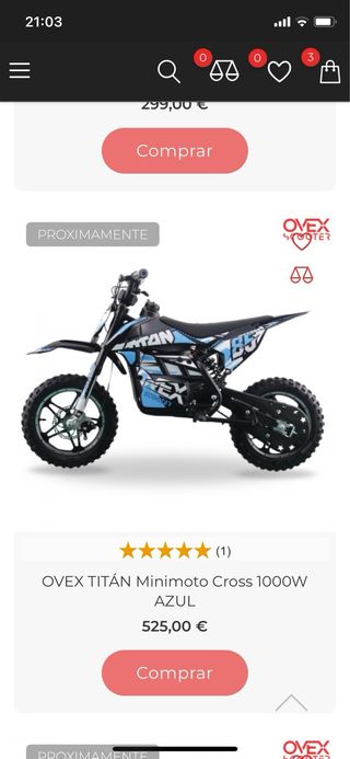 Mini moto cross eléctrica infantil