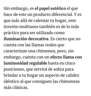 Chimenea Eléctrica 1800w Negra Cristal
