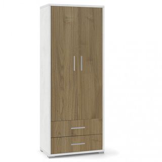 Armadio Moderno 2 Ante 2 Cassetti Marrone 182 cm