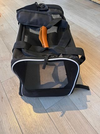 Transportín Mascotas Gatos Perros 7kg Negro Gris