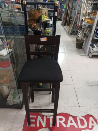 Taburete alto madera y tela