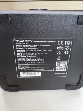 Batería Externa Portátil swarey 500W