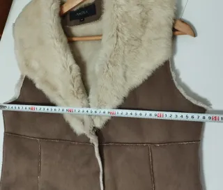 Chaleco ANTEA sintético beige y marrón