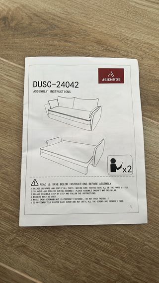 Sofá cama beige NUEVO con colchón viscoelástico