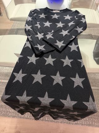 Vestido Nicoli estrellas negro y plateado
