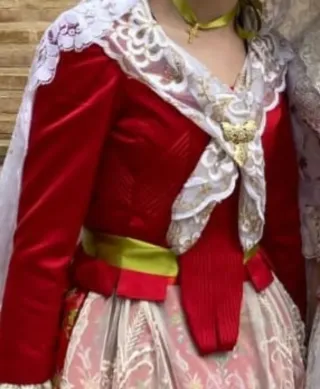 Cuerpo Fallera/Huertana Rojo y Dorado