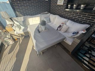 Conjunto de jardín esquinero ratan