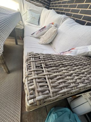 Conjunto de jardín esquinero ratan