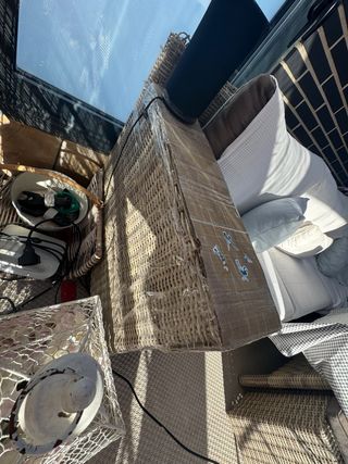 Conjunto de jardín esquinero ratan