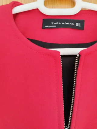 Abrigo Zara Rosa- Rojo Talla M